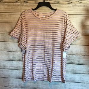 Striped tee with bell sleeves, NWT Old Navy